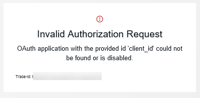Invalid Authorization Request Sample