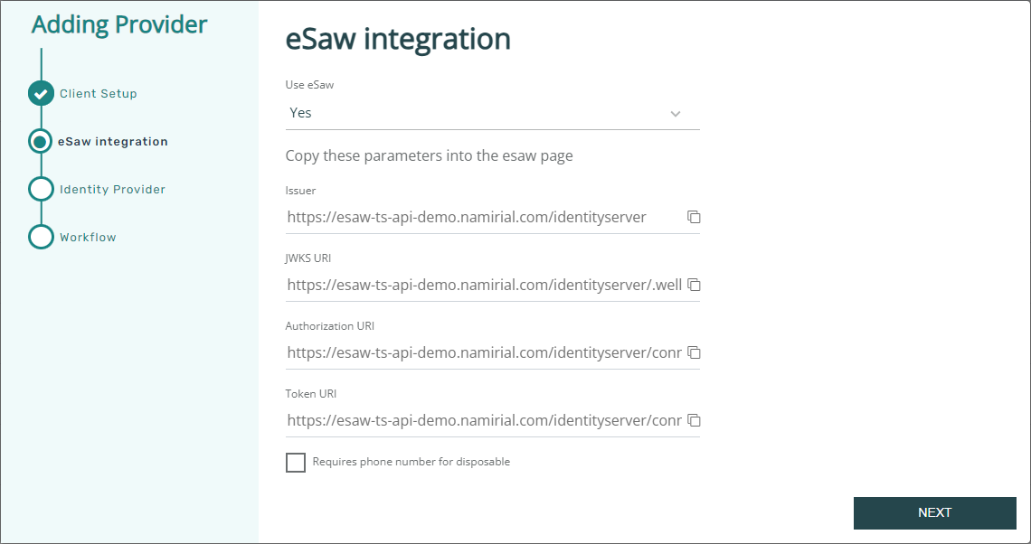 ESaw Integration