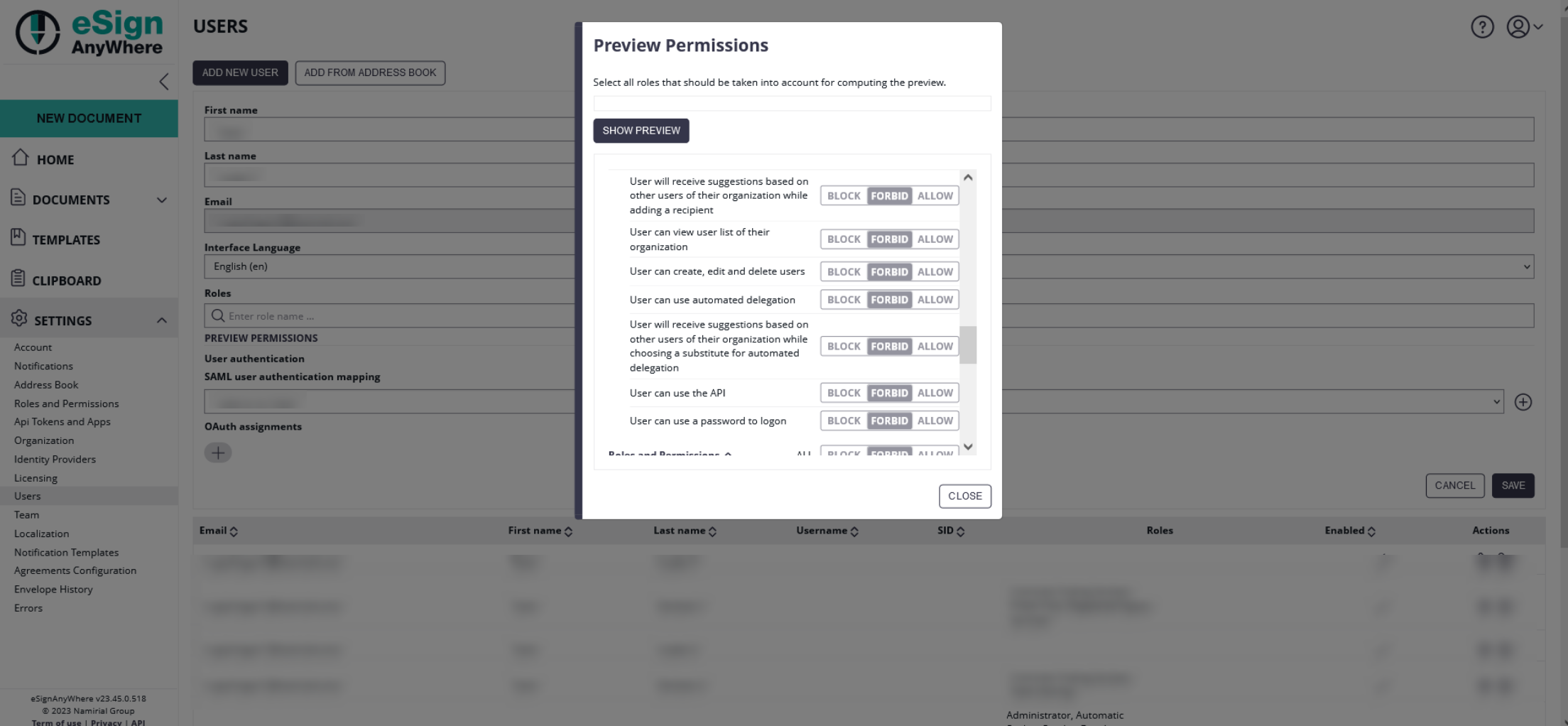 Preview Permissions